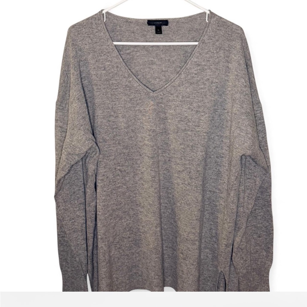 J. Crew Classic Gray V-Neck Sweater